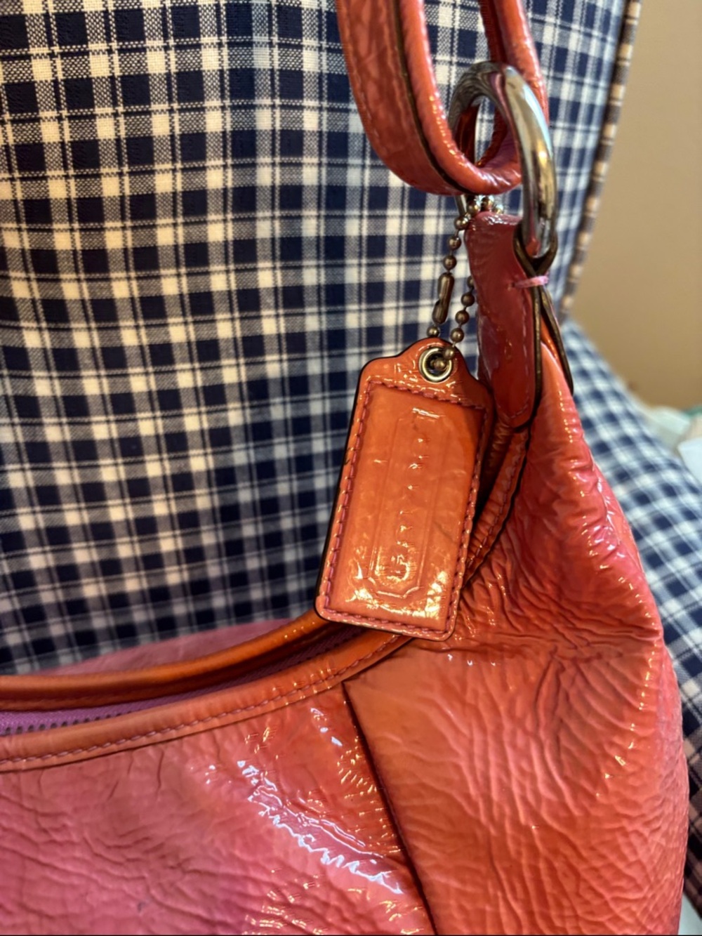 Coach poppy “jazzy” patent  Leather Shoulder Bag in mauve - Picture 5 of 14